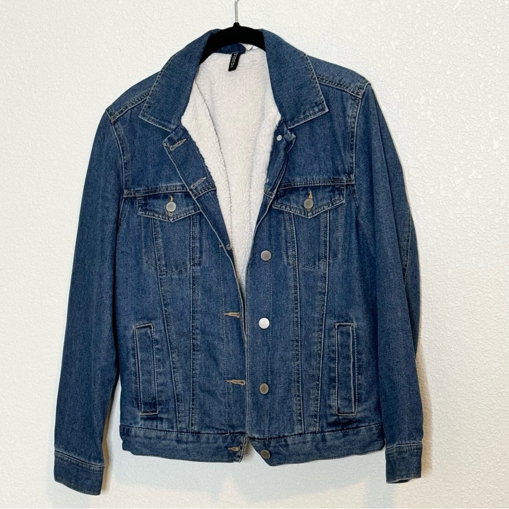 Womens Divided Denim Jacket Sherpa Lined By H&M Excellent Condition Size 4
